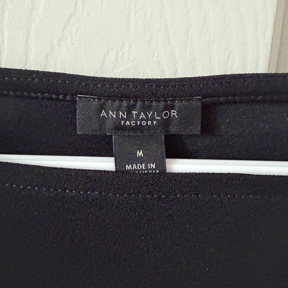 Ann Taylor Black Ruffle Sleeve Blouse - Picture 3 of 3